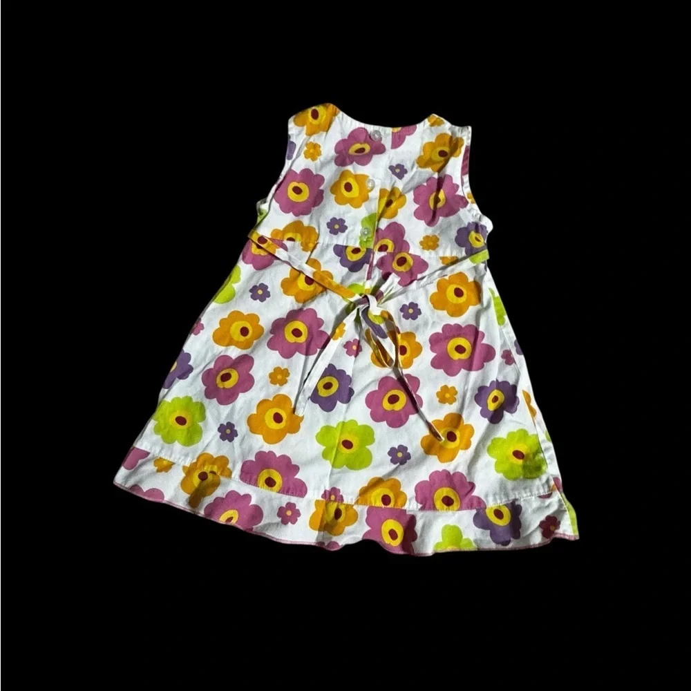 2pc Floral Kids Dress With matching head scarf - Multicolor